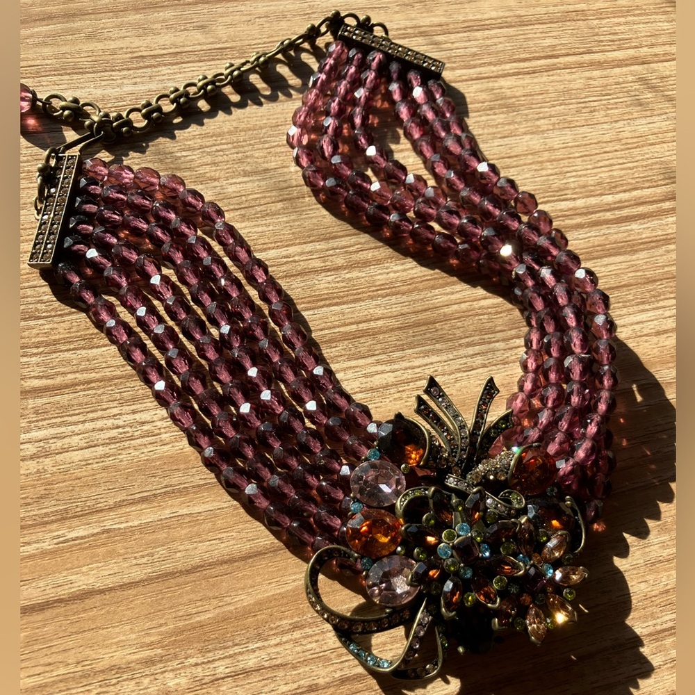 Heidi Daus Vintage Purple Beaded Choker
